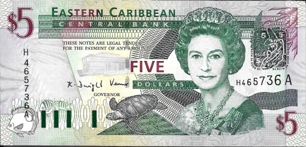 Антигуа и Барбуда (Восточные Карибы) 5 долларов 2003 года ПРЕСС UNC