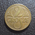 Польша 2 гроша 1938 год.