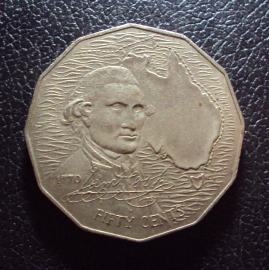 Австралия 50 центов 1970 год Кук.