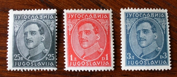 Югославия 1932-33 король Александр Sc# 77, 79, 80 MNH