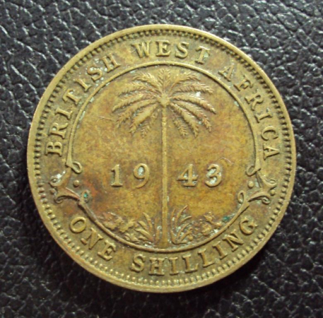 Британская Западная Африка 1 шиллинг 1943 год.