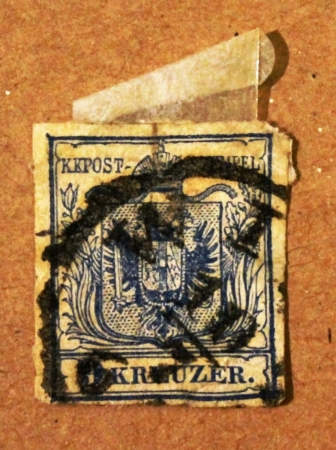 Австро-Венгрия 1850 Герб Первые марки  Sc#5 type II Used