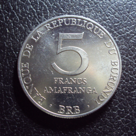 Бурунди 5 франков 1980 год.