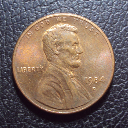 США 1 цент 1984 d год.