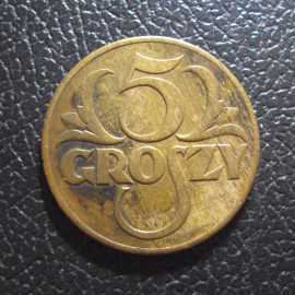 Польша 5 грошей 1939 год.