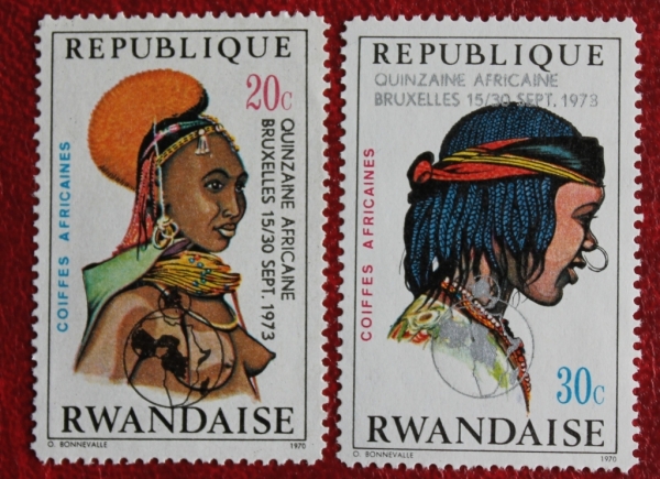Руанда 1973 надпечатка Неделя Африки Sc#550, 551 MNH