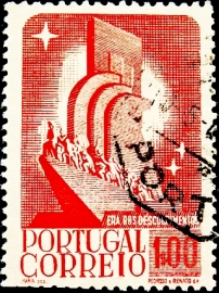 Португалия 1940 год . Выставка "Мундо Португез" , монумент "Эра открытий" .