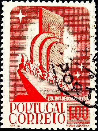 Португалия 1940 год . Выставка "Мундо Португез" , монумент "Эра открытий" .