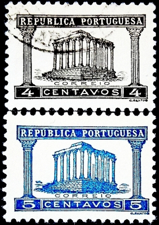 Португалия 1935 год . Руины храма Дианы , Эвора .