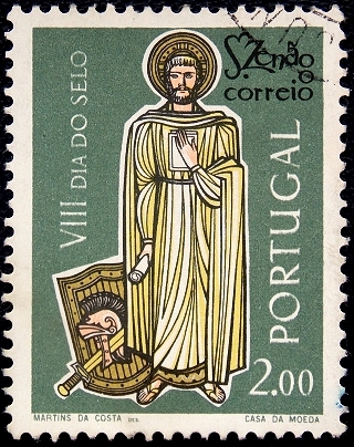 Португалия 1962 год  Св. Зенон из Вероны (300-371 или 380) - епископ и писатель , Скотт № 899