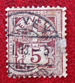 Швейцария 1882 Цифры Sc#71 Used