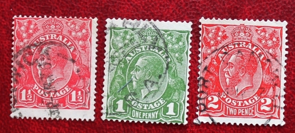 Австралия 1924-30 Георг V Sc#26, 67, 71 Used