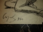 СЕРОВ В.А.НАБРОСОК.ОБНАЖЕННАЯ НАТУРЩИЦА, бумага,угольный карандаш 1910г. подпись художника - вид 5