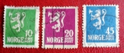 Норвегия 1922-24 Лев Герб Sc#100,101,103 Used