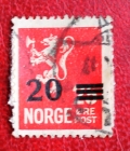 Норвегия 1928 Лев Герб Sc#131 Used