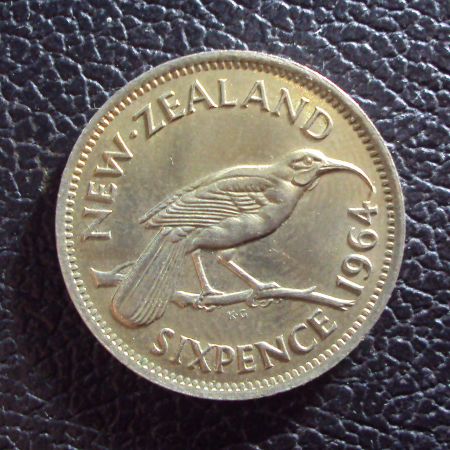 Новая Зеландия 6 пенсов 1964 год.