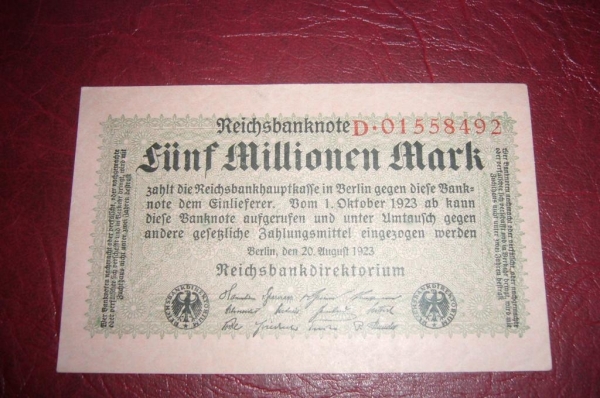 Германия.5.000.000 ( 5 миллионов) марок.1923 год.