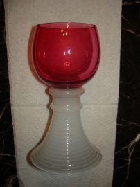 Старин.римский бокал для вина-КЛЮКВЕННО-МОЛОЧНЫЙ РОМЕР(рёмер), стекло, Россия,ИСЗ, 1820е гг.