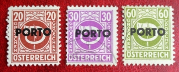 Австрия 1946 Почтовый горн PORTO Sc#J196, J198, J200