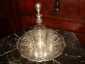 Старин.набор для ликера в серебре на серебряном подносе,серебро 800 стекло,гравировка МОЗЕР 19в - вид 1