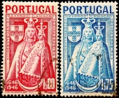 Португалия 1946 год . Серия : Мадонна и дитя . Каталог 4 €