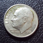 США 10 центов 1 дайм 1988 d год.