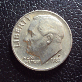 США 10 центов 1 дайм 1982 p год.