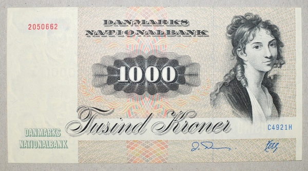 Дания 1000 крон 1972 (1992) aUNC Белка