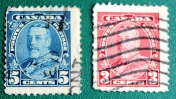 Канада 1935 король Георг V Sc#219, 221 Used
