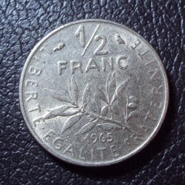 Франция 1/2 франка 1965 год.