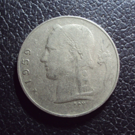 Бельгия 1 франк 1959 год belgie.