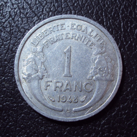Франция 1 франк 1948 b год.
