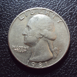 США 25 центов 1981 p год.