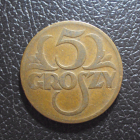 Польша 5 грошей 1928 год.