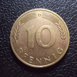 Германия 10 пфеннигов 1976 d год.