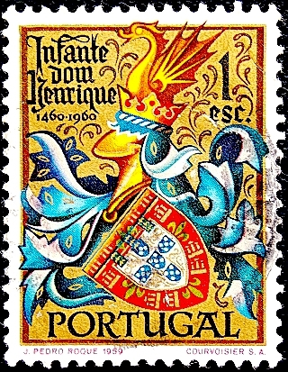 Португалия 1960 год . Герб Генриха , мореплавателя .