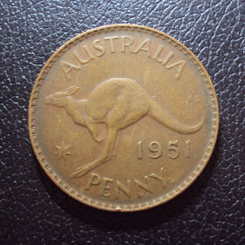 Австралия 1 пенни 1951 год точка.