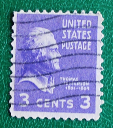 США 1938 Томас Джефферсон президент Sc#807 Used
