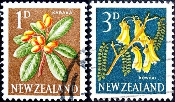 Новая Зеландия 1960 год . Из серии "Флора"