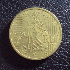 Франция 10 центов 2000 год.