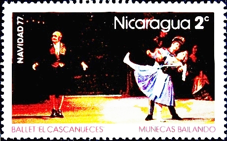 Никарагуа 1977 год . Балет "Щелкунчик - танец кукол" .