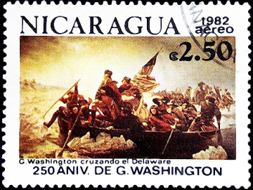 Никарагуа 1982 год . Джордж Вашингтон , пересекая Делавэр .
