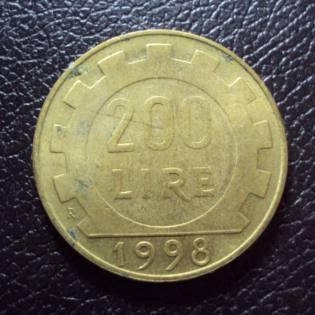 Италия 200 лир 1998 год.