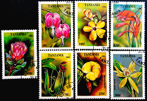 Танзания 1994 год . Полная серия: Tropical Flowers . Каталог 5,50 €