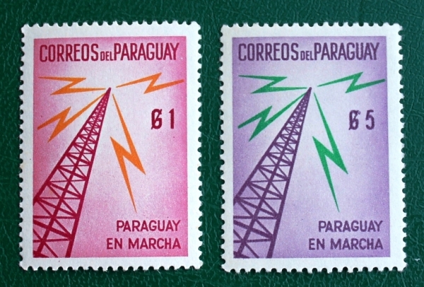Парагвай 1961 радио вышка Sс#579, 581 MNH