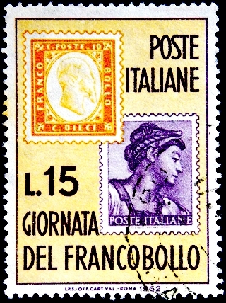 Италия 1962 год . 10 cent of Sardinia and 30 L. Michelangiolesca