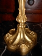 Старинный высокий подсвечник ЛИСТЬЯ АКАНТА золоченая бронза, лепной декор 2-е РОКОКО 19век h-29.5см - вид 4