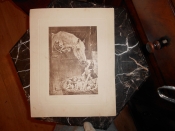 Старинная литография.ВАЛЬТЕР.ДВЕ СЕМЬИ(лошади и собаки), Россия до 1917г. 40на31см
