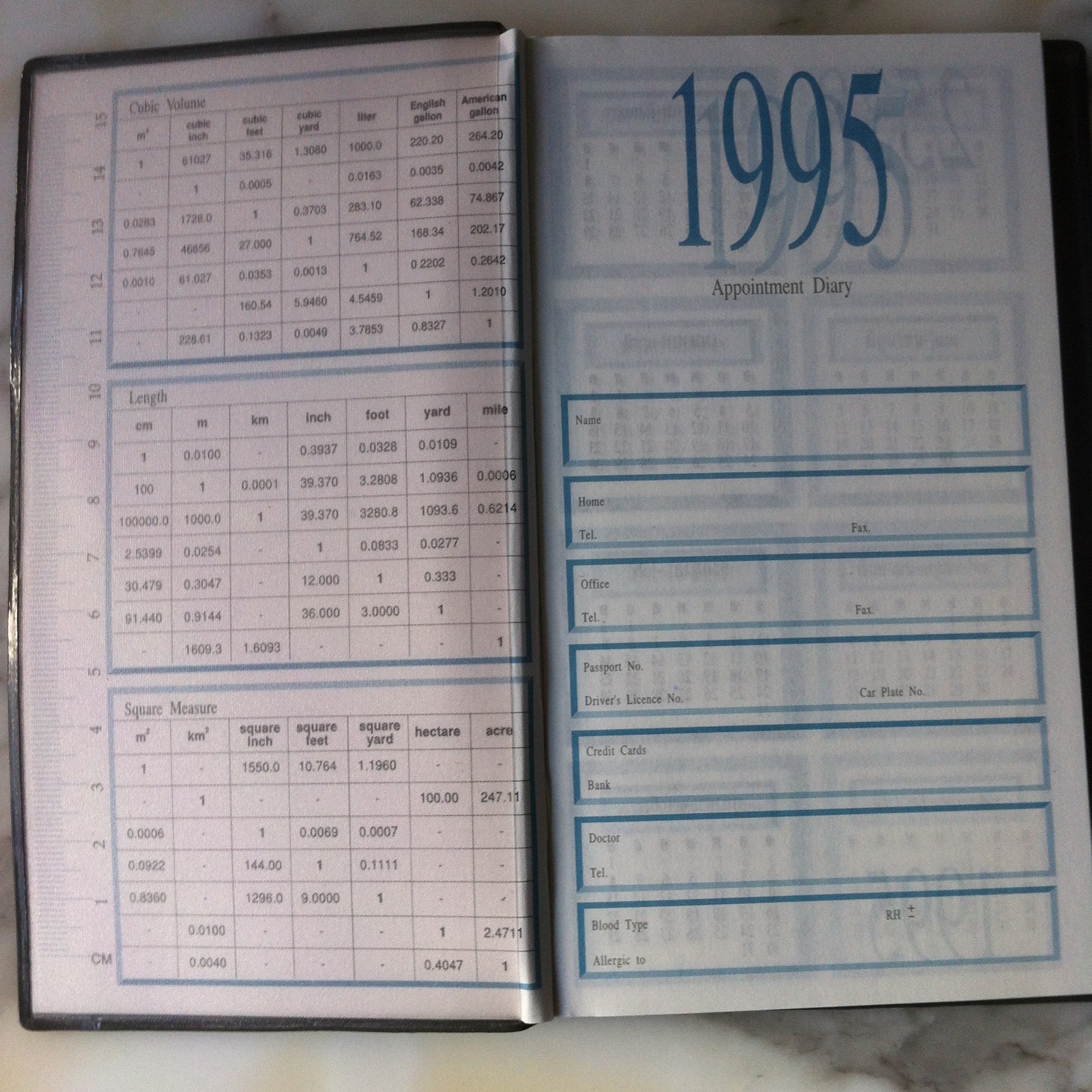 Записная книжка Таиланд  1995 год с Тайским календарем в пластиковой обложке (снимается) Новый чистый.  Английский и тайский язык . Календари на 1995 год ( 2538 буддийский год ) .   Сделано в Таиланде . 