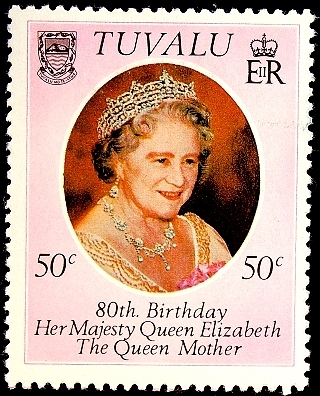 Тувалу 1980 год . Королева , Мать 80 лет .